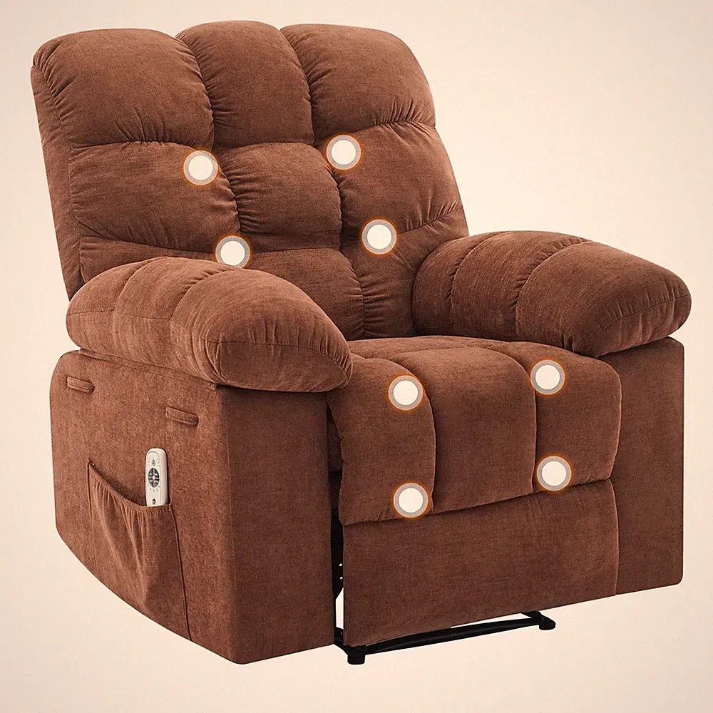 21.4in Wide Recliner Chair,Massage & Heat Recliner Chair for Adults,Home Thea...