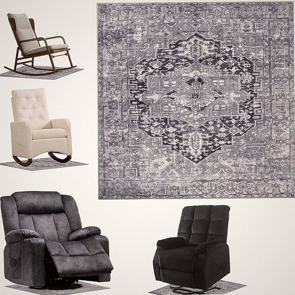 polycarbonate chair mat for recliner chair with round base