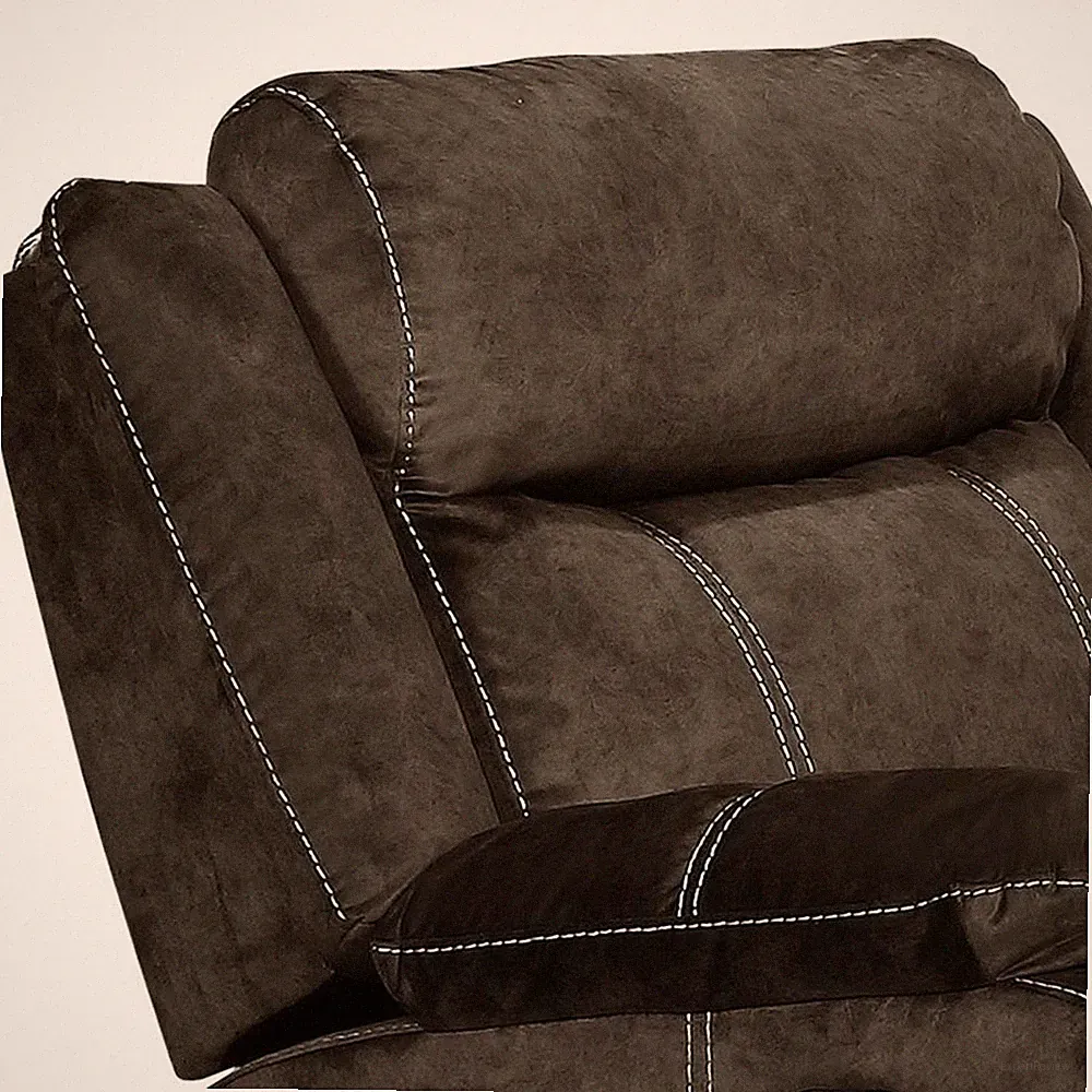 Global Furniture USA U7303C Brown Microfiber Glider Recliner