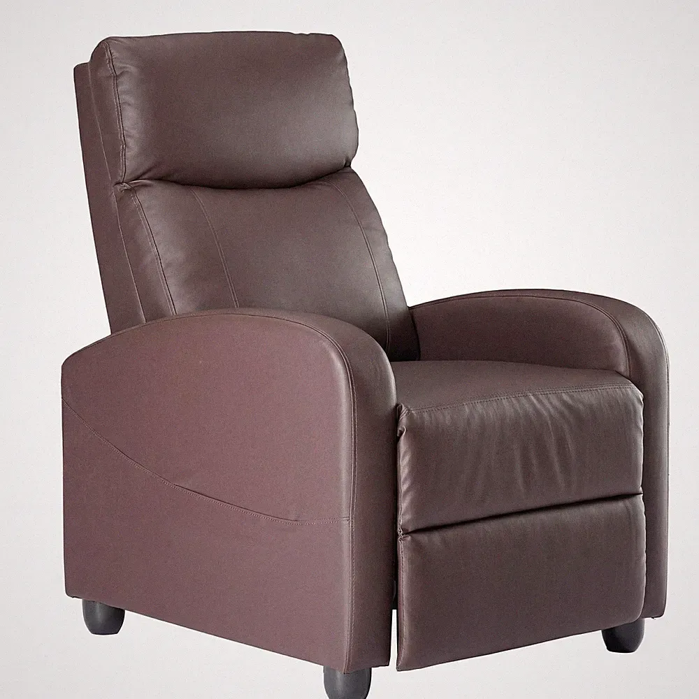 Massage Recliner Chair Adjustable Lumbar Support Brown SWFJP5021BN Sweetcrispy