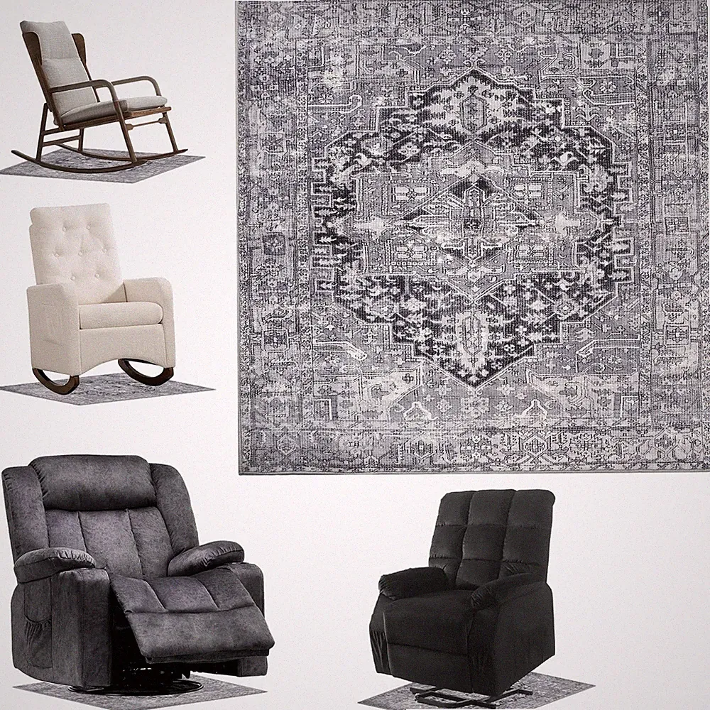 Recliner Chair Mat, Recliner Pads for Hardwood Floors, Non Skid Rubber Furnit...