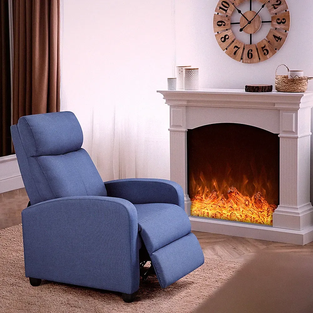 RECLINER CHAIRS Choose Your Fabric Color- Black/Blue/Grey/Ivory